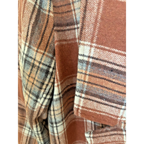 Andree By Unit Women Plaid Open Front Overcoat Small Brown Fall Academia Office - Picture 3 of 4